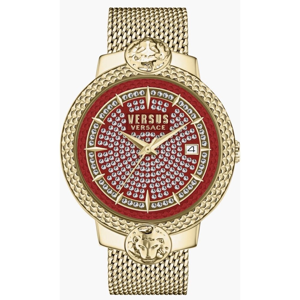 VERSUS Versace Mouffetard Swarovski Crystal Embellished Mesh Strap Watch, 38mm